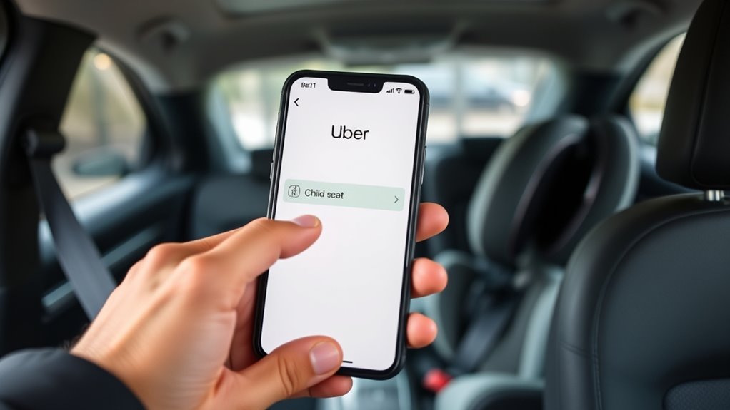 booking uber with car seat
